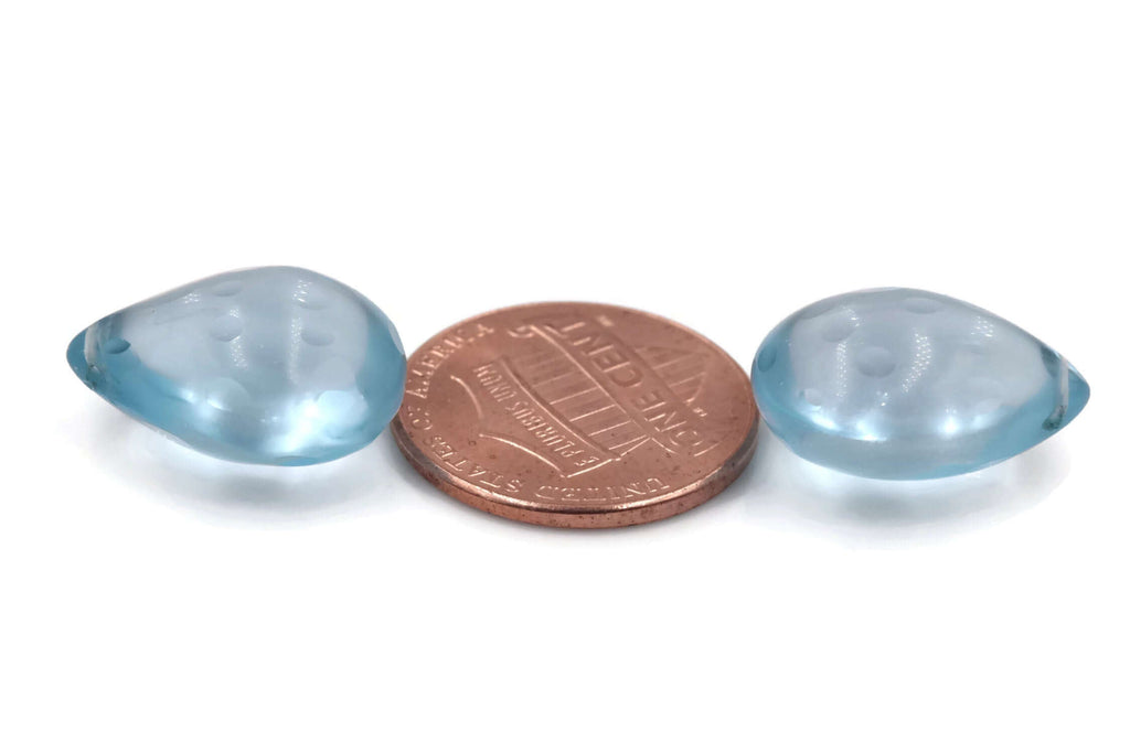 Blue Topaz Natural Blue Topaz London Blue topaz December BirthStone Blue Topaz Drops DIY Jewelry Supply 17x13mm, 33.75ct-Planet Gemstones