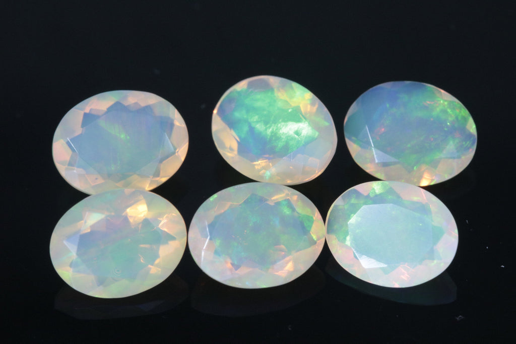 Natural Opal Ethiopian Opal Loose Ethiopian Opal Natural Welo Opal Rainbow Fire Opal Ethiopian Opal Faceted Oval, 9x7mm, 1.02ct-Planet Gemstones