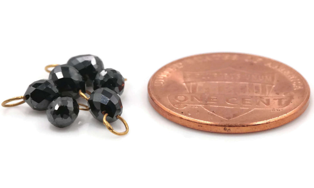 Black Diamond Briolette 4x3mm-Planet Gemstones