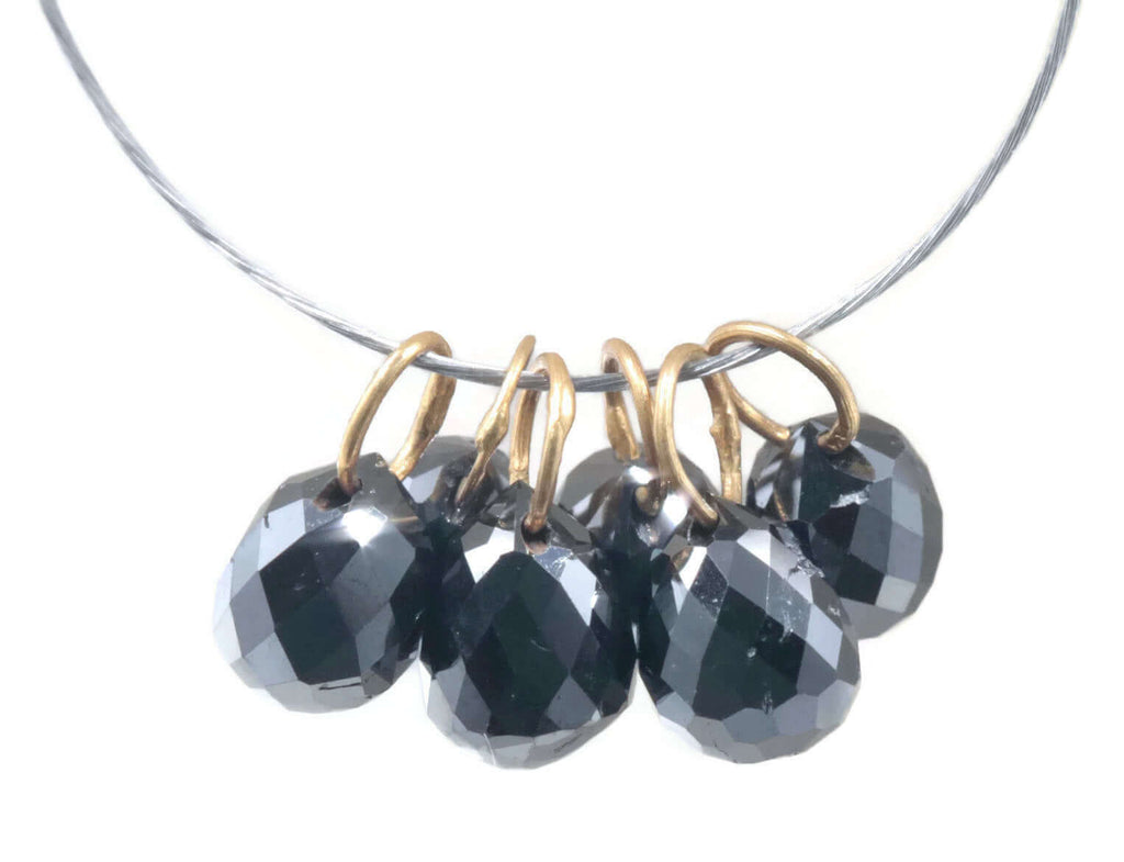 Black Diamond Briolette 4x3mm-Planet Gemstones