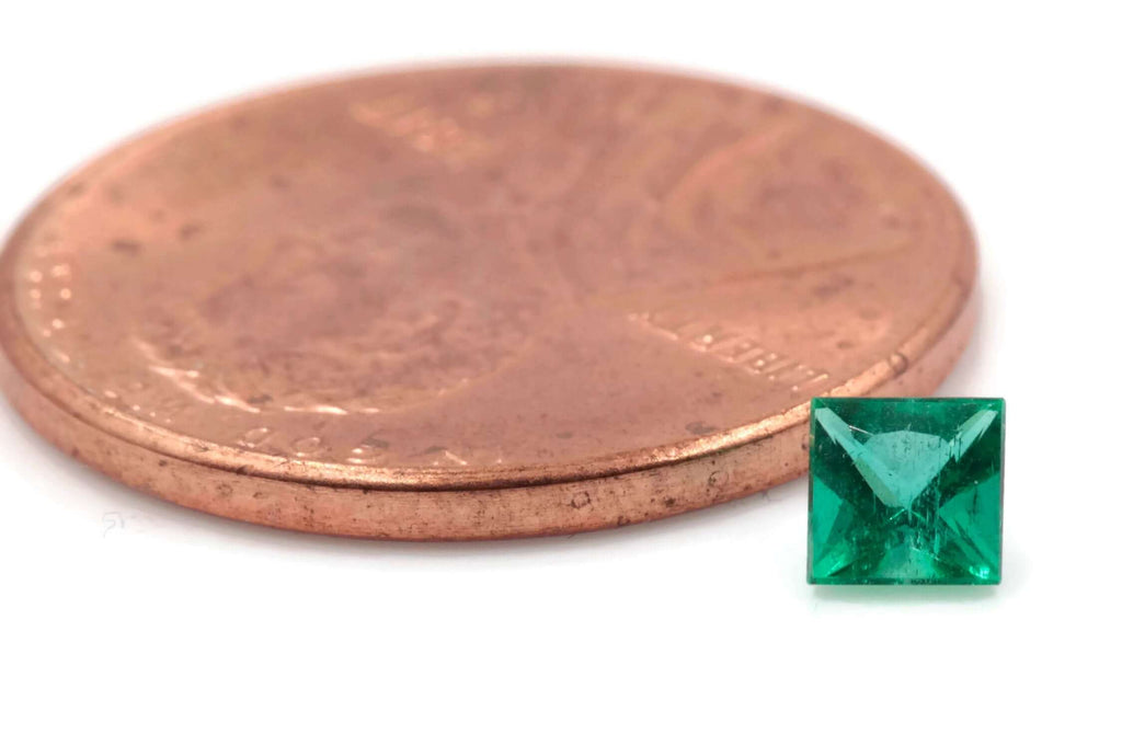 Emerald Natural Emerald May Birthstone Panjshir Emerald Gemstone Emerald Square Emerald Diy Jewelry Supplies 0.28ct 3.6mm Emerald Green-Emerald-Planet Gemstones