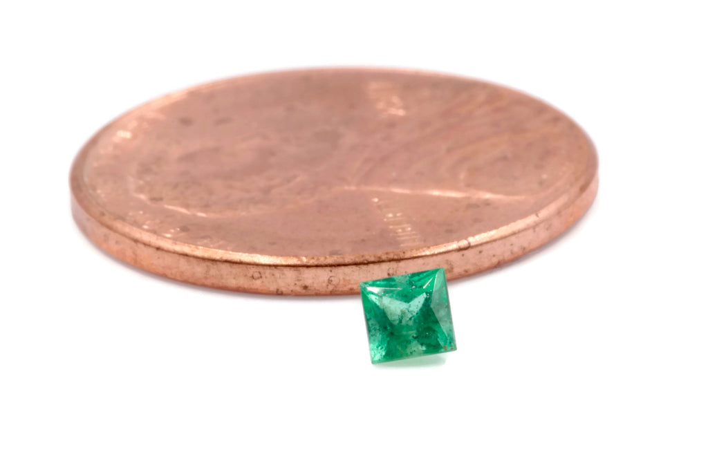 Natural Emerald May Birthstone Zambian Emerald square Emerald Gemstone Diy Jewelry Supplies DIY Jewelry 0.15ct 3mm Emerald Green-Emerald-Planet Gemstones