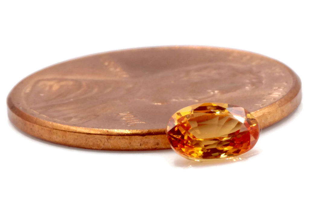 Orange Sapphire Oval 6x4mm-Planet Gemstones