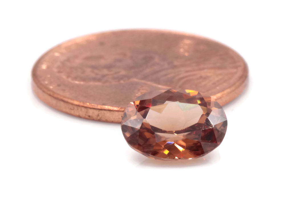 Champagne Zircon Oval 9x7mm-Planet Gemstones