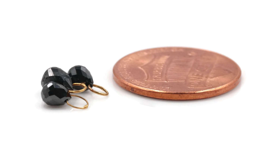 Black Diamond Briolette Drops-Planet Gemstones