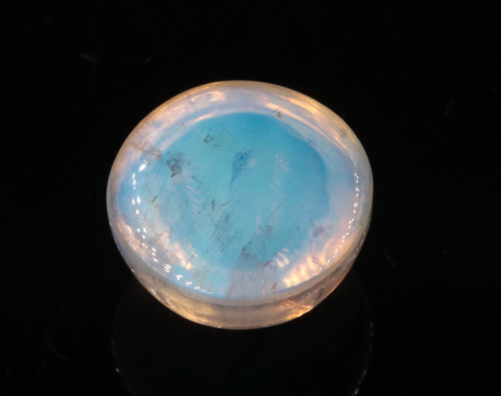 Natural Moonstone Blue moonstone Rainbow Moonstone June Birthstone Moonstone DIY jewelry Supplies Moonstone cabs Round 10mm 1 pc 4.76ct-Planet Gemstones