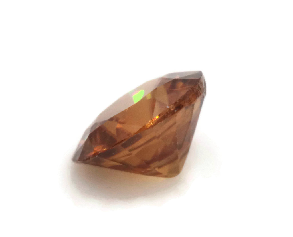 Natural Champagne Zircon Gemstone Faceted Zircon Loose Stone December Birthstone Genuine Champagne Zircon Round 5mm 0.68ct-Planet Gemstones