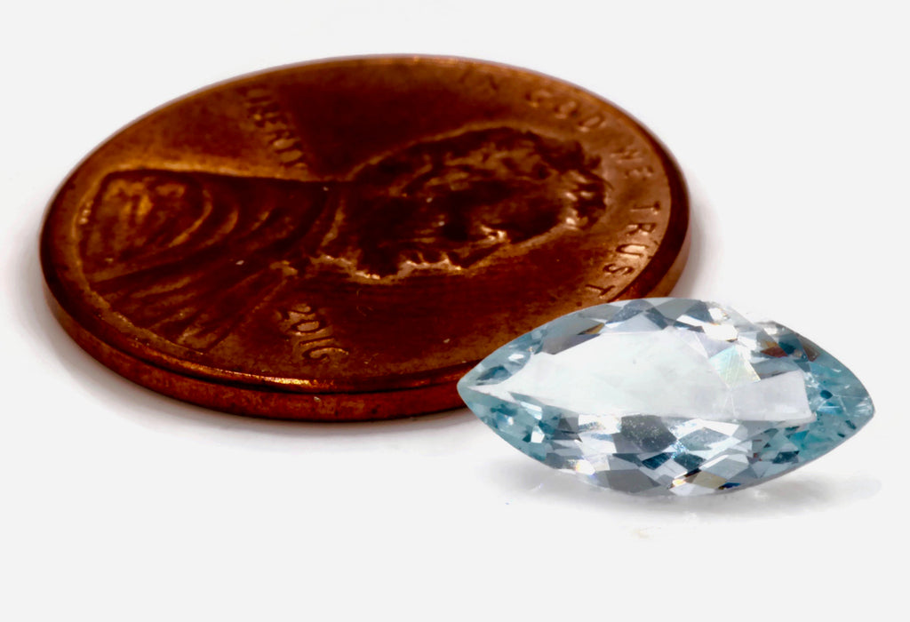 Natural Aquamarine 12x6mm 1.25ct-Aquamarine-Planet Gemstones