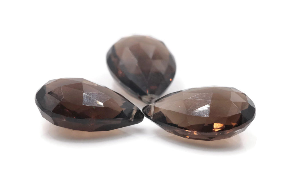 Natural Quartz Smoky Quartz Champagne quartz Beads quartz Drops Smoky DIY Jewelry Supply Quartz Drops 11x18mm, 11x17mm, 29ct-Planet Gemstones