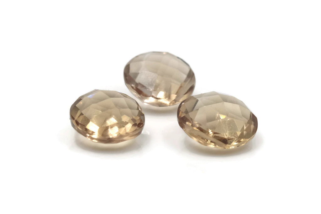 Natural Quartz Smoky Quartz Champagne quartz Beads faceted quartz Plain quartz Champagne DIY Jewelry Supply Quartz 11mm, 12mm, 18.5ct-Planet Gemstones