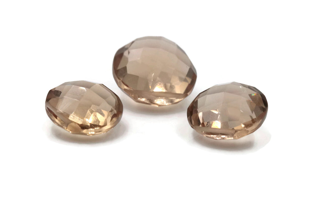 Natural Quartz Smoky Quartz Champagne quartz Beads faceted quartz Champagne DIY Jewelry Supply drops, 10mm, 11mm, 12mm, 16.6ct,-Planet Gemstones