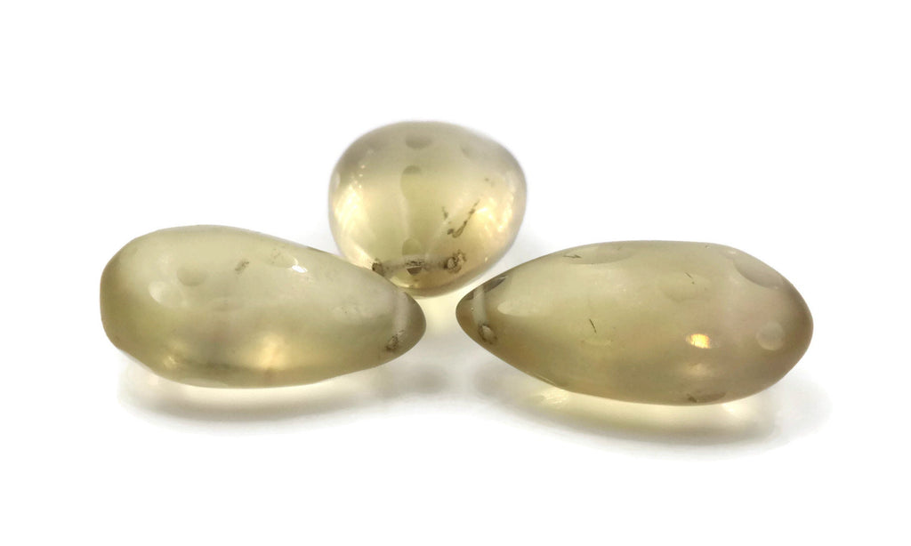 Natural Quartz Green Apple Quartz DIY Jewelry Supply Lemon quartz Beads quartz Plain Quartz Apple Quartz Drops, 18x11mm 16x11mm 28.95 ct-Planet Gemstones