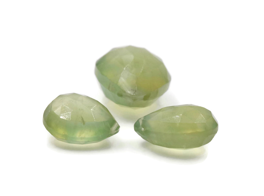 Prehnite Pear Beads 23cts-Planet Gemstones