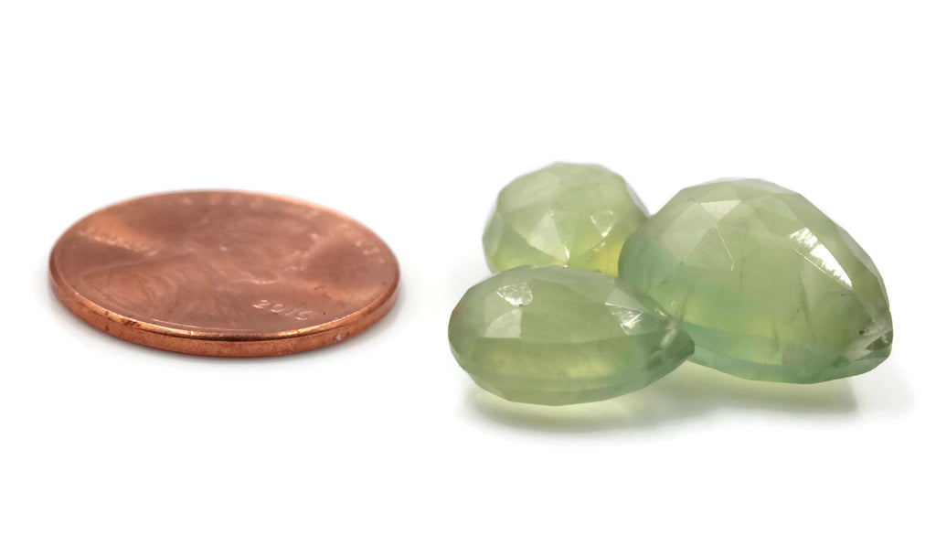 Prehnite Pear Beads 23cts-Planet Gemstones