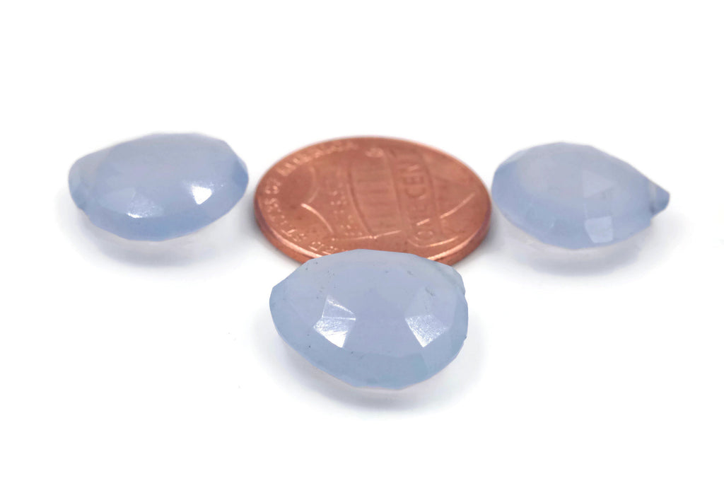 Natural Blue Chalcedony gemstone faceted chalcedony stone genuine chalcedony Blue Chalcedny Quartz DIY Jewelry, 15x16mm, 14x14mm, 22.87ct-Planet Gemstones