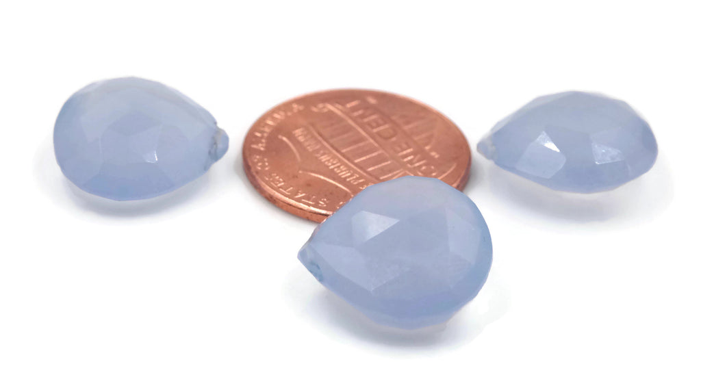 Natural Blue Chalcedony gemstone chalcedony stone genuine chalcedony Blue Chalcedny Quartz DIY Jewelry Supply , 15x15mm, 15x14mm, 25.3ct-Planet Gemstones