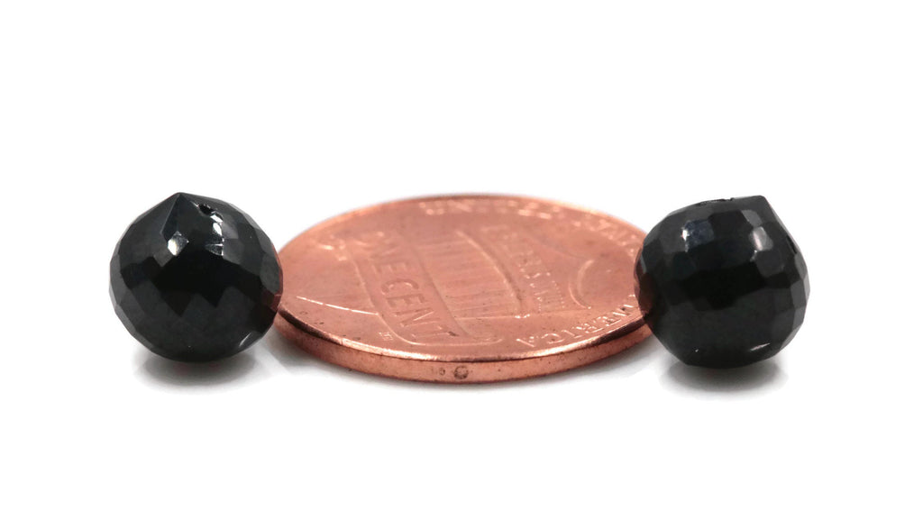 Natural Black Spinel, Onion Shaped Spinel, Faceted Black Spinel, DIY Jewelry Supply Black Spinel beads black spinel stone, 8mm, 9-10ct-Planet Gemstones