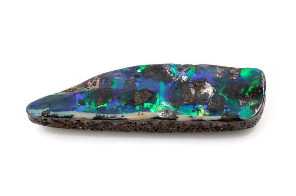 Natural Australian Boulder Opal Genuine Opal Stone Aussie Boulder Opal Stone 8ct, 23x8mm DIY Jewelry Supplies-Planet Gemstones
