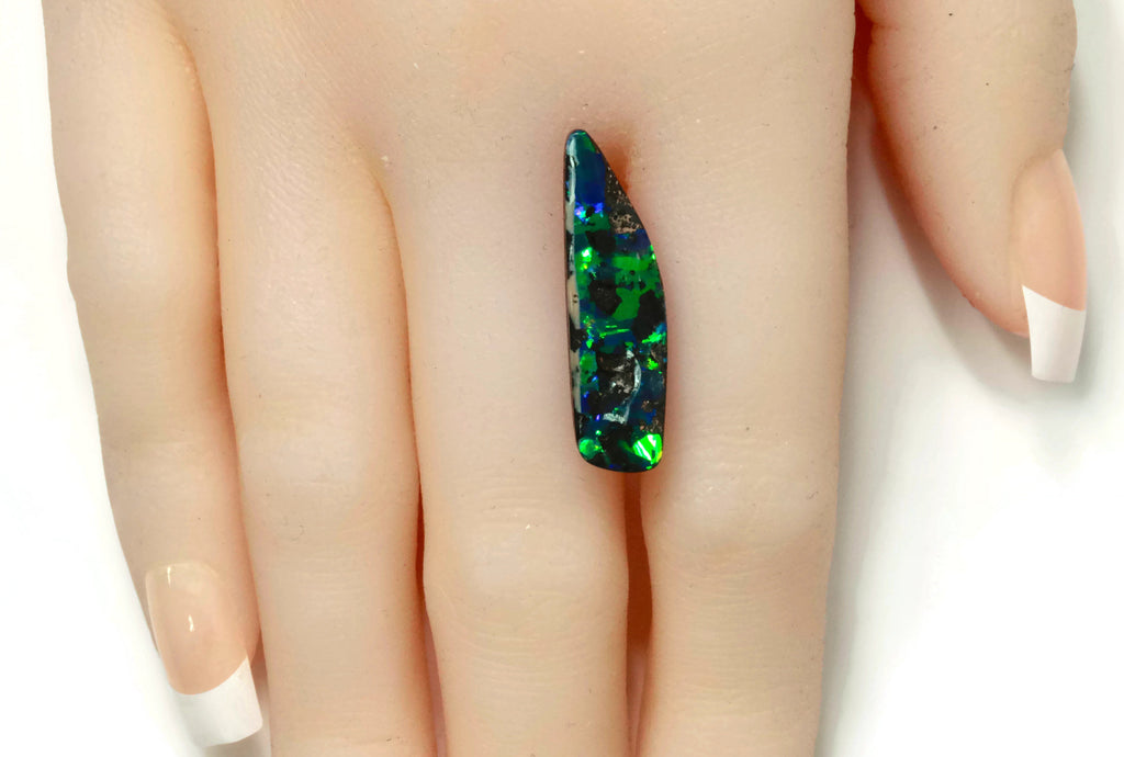 Natural Australian Boulder Opal Genuine Opal Stone Aussie Boulder Opal Stone 8ct, 23x8mm DIY Jewelry Supplies-Planet Gemstones