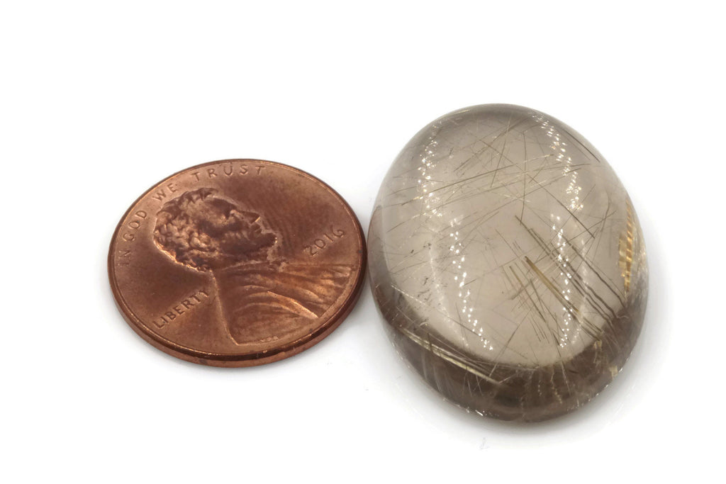 Rutile Quartz Oval 15-25mm-Planet Gemstones