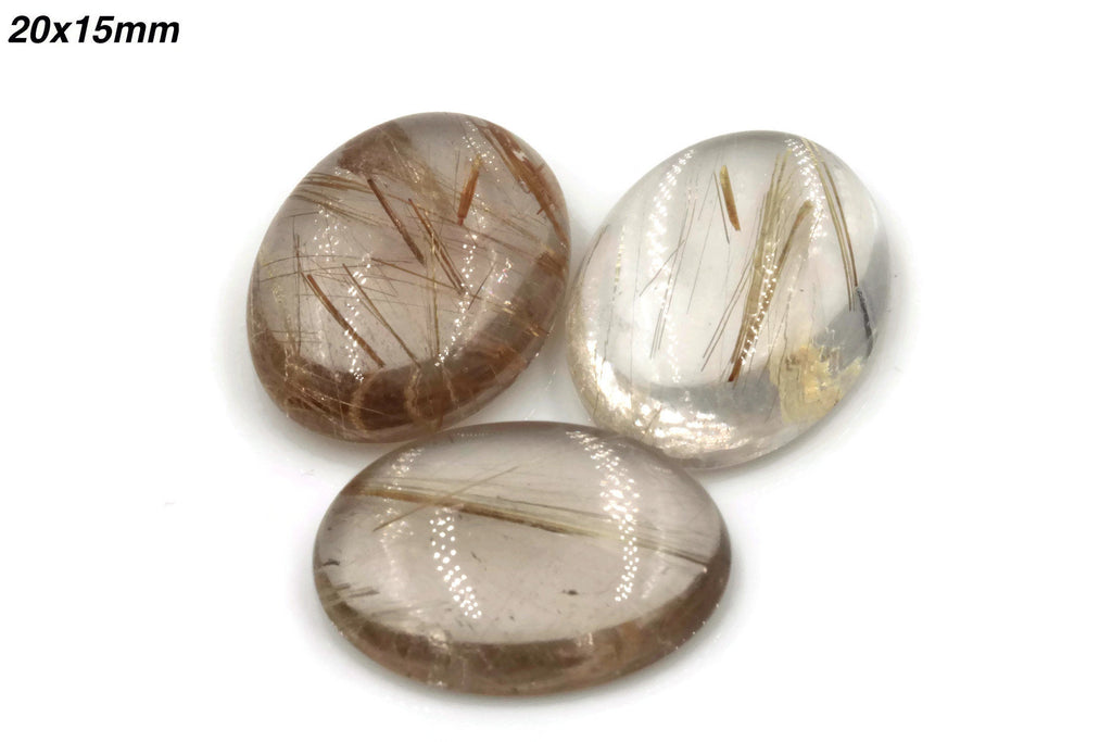 Rutile Quartz Oval 15-25mm-Planet Gemstones