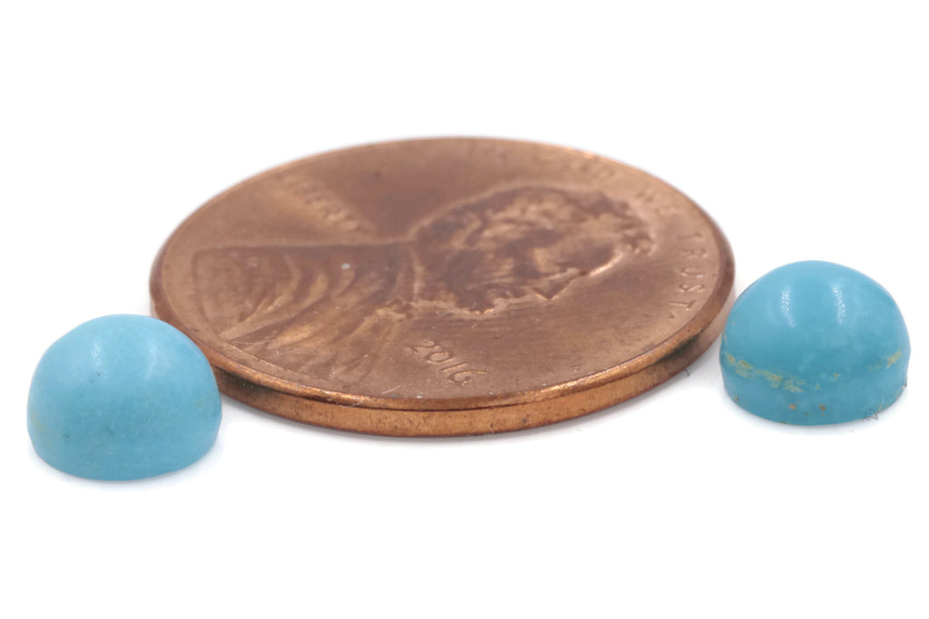 Natural Turquoise Gemstone Turquoise Cabs Turquoise Cabochon Sleeping Beauty Turquoise Pair DIY Jewelry 6mm DIY Jewelry Supplies-Planet Gemstones