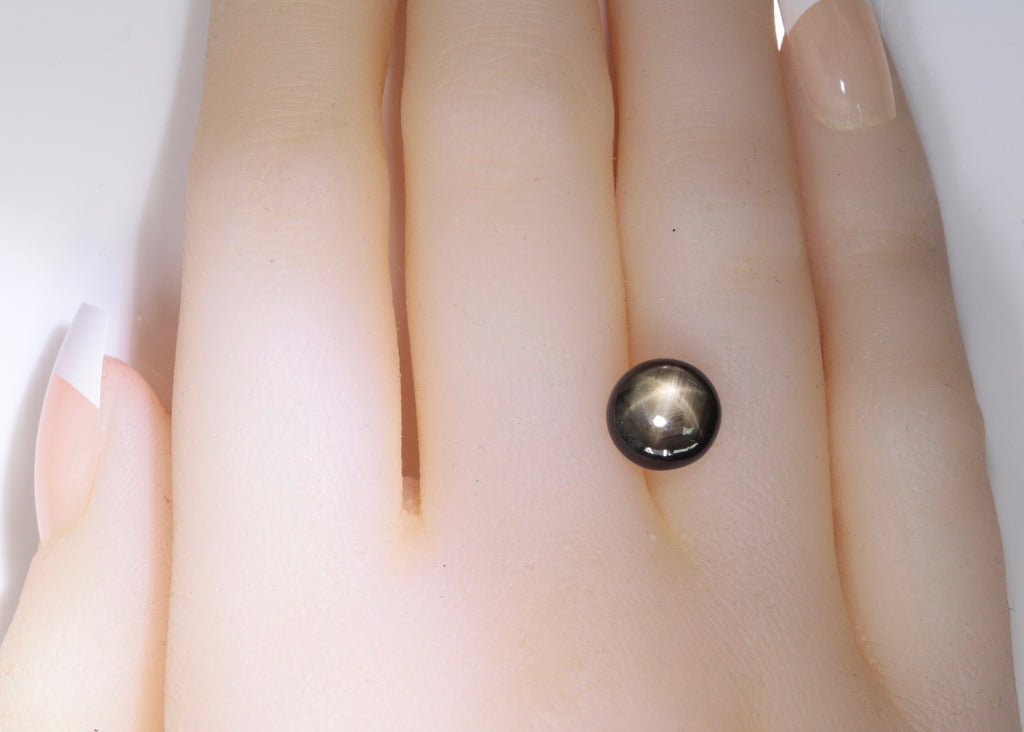 Natural Sapphire Star Sapphire Black Star Sapphire September Birthstone Golden Star Sapphire DIY Jewelry RD 4.3ct 9mm-Planet Gemstones