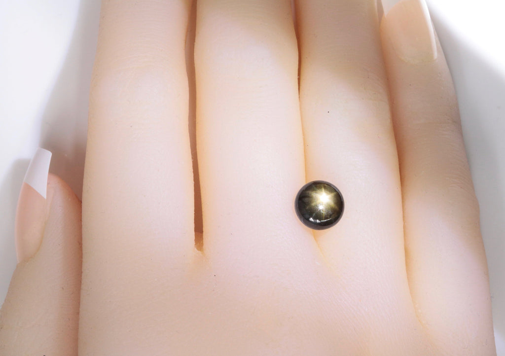 Natural Sapphire Star Sapphire Black Star Sapphire September Birthstone Golden Star Sapphire DIY Jewelry Supplies RD 3ct 8mm-Planet Gemstones