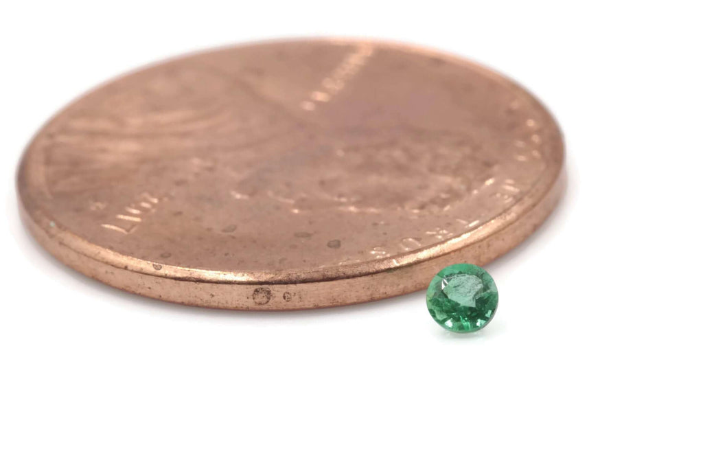 Emerald Natural Emerald May Birthstone Zambian Emerald Round Diy Jewelry Supplies Emerald gemstone 0.05ct 2.5mm Emerald Green-Emerald-Planet Gemstones
