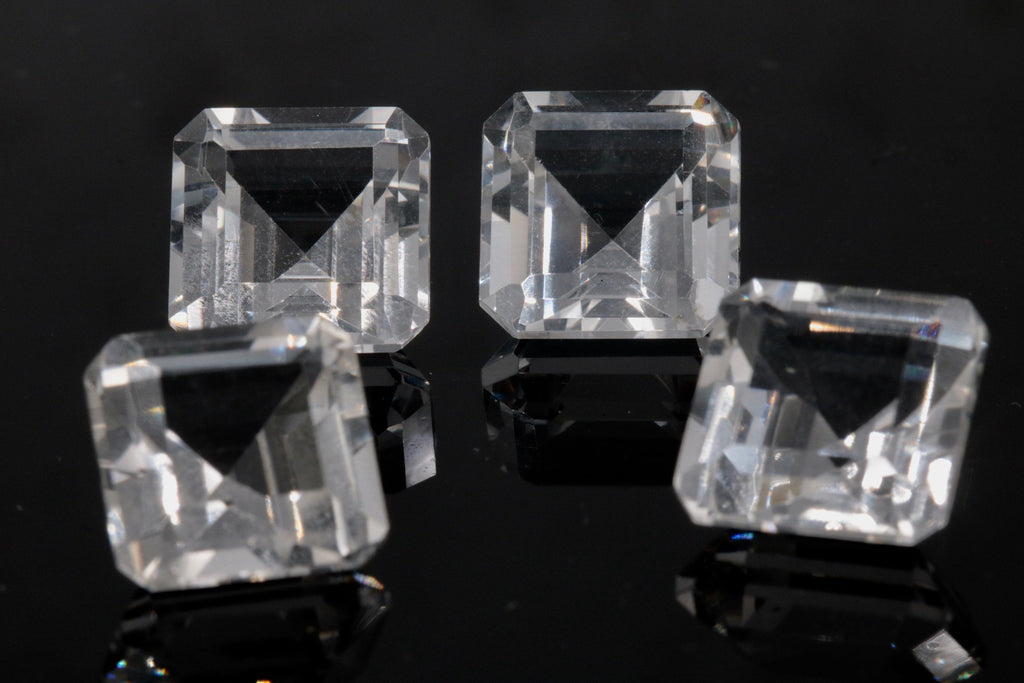Natural Rock Crystal DIY Jewelry Quartz faceted quartz stone white quartz beads rock crystal SQ 14mm DIY Jewelry Supplies-Planet Gemstones