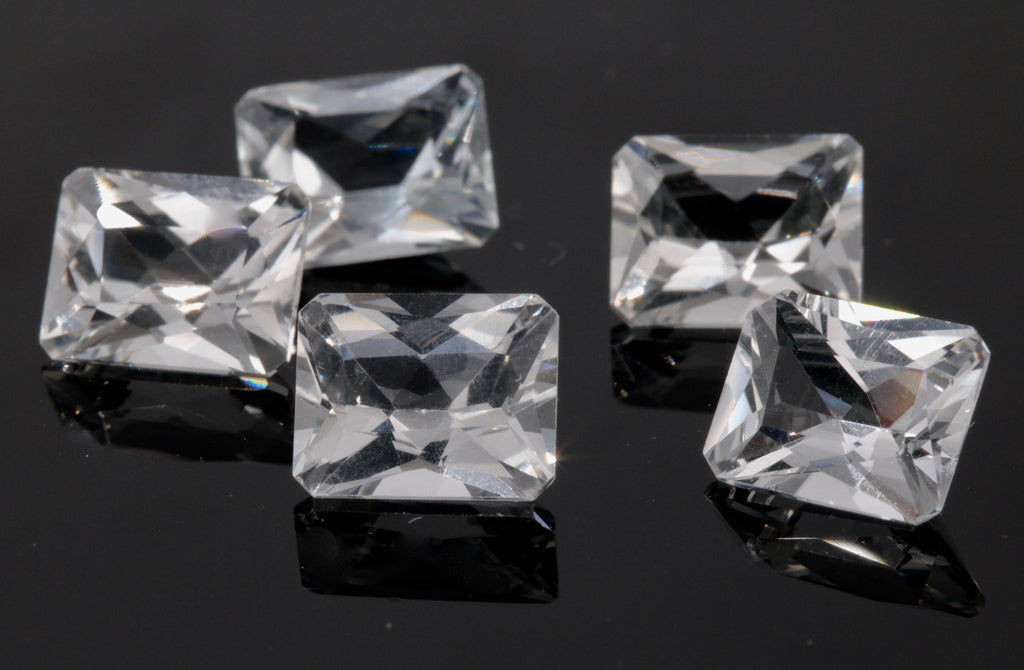 Natural Rock Crystal DIY Jewelry Quartz faceted quartz stone white quartz beads rock crystal Emerald Cut 10x8mm DIY Jewelry Supplies-Planet Gemstones