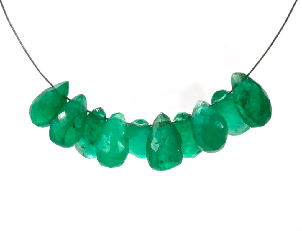 Emerald Briolette 6-10mm-Emerald-Planet Gemstones