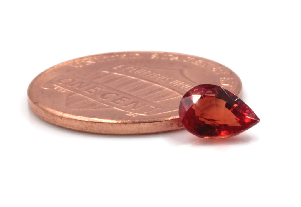 Natural Sapphire Sapphire Gemstone Faceted Sapphire Loose Stone loose sapphire Birthstone Sapphire Red Sapphire Pear shaped 0.80ct 5x7mm-Planet Gemstones