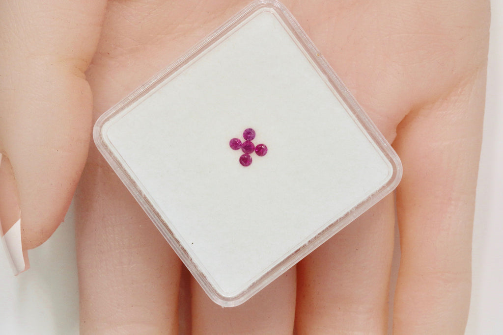 Natural Ruby Ruby Gemstone DIY Jewelry Ruby Loose Stone July Birthstone Ruby Natural Gemstone Faceted Genuine Ruby 5PCS SET 2mm 0.21ct-Ruby-Planet Gemstones