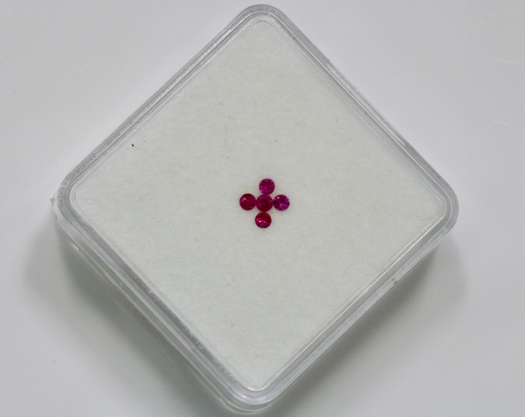 Natural Ruby Ruby Gemstone DIY Jewelry Ruby Loose Stone July Birthstone Ruby Natural Gemstone Faceted Genuine Ruby 5PCS SET 2mm 0.21ct-Ruby-Planet Gemstones