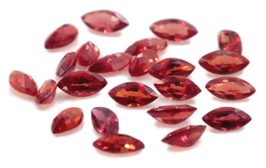 Natural Red Sapphire 0.42ct 4x2mm Natural Sapphire Gemstone Faceted Melee Sapphire Loose Stone September Birthstone DIY Jewelry-Planet Gemstones