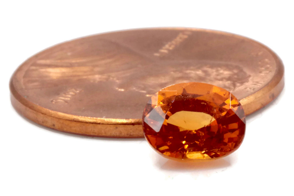Spessartite | Natural Spessartite Garnet |Spessartite Garnet | Orange Garnet |January Gemstone | SPESSARTINE GARNET 5.5x6.5mm 1.35ct-Planet Gemstones