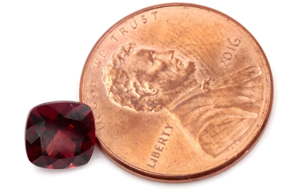 Garnet | Natural Garnet | January Birthstone | Faceted Garnet loose gemstone | Mozambique Garnet Cushion 7x7mm 1.80ct DIY Jewelry-Planet Gemstones