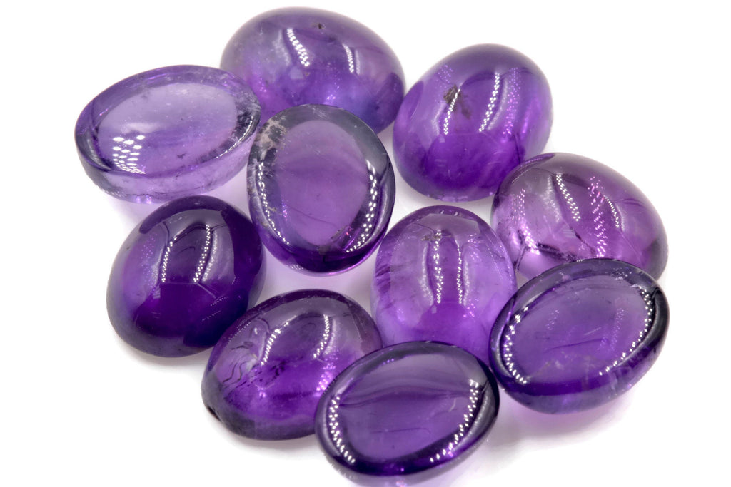 Natural amethyst gemstone amethyst cabochon loose stone genuine amethyst stone loose amethyst amethyst loose stone february birthstone 9x7mm-Planet Gemstones