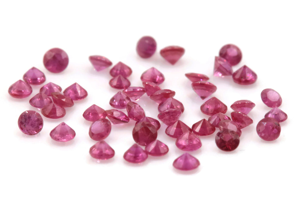 Natural Ruby Ruby Gemstone DIY Jewelry Ruby Loose Stone July Birthstone Ruby Natural Gemstone Faceted Genuine Ruby 5PCS SET 2mm 0.21ct-Ruby-Planet Gemstones