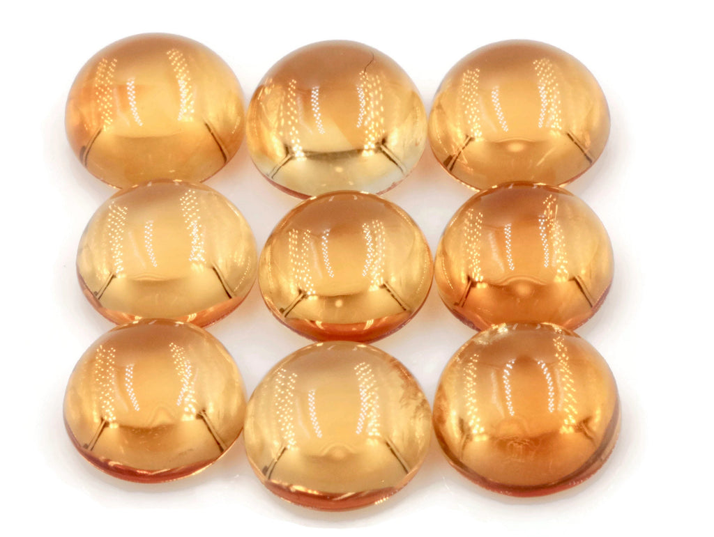 Natural Citrine Quartz Citrine Cabochon Citrine Loose Gemstone November Birthstone DIY Jewelry Supply Golden Citrine Quartz 1pc 7mm 1.50ct-Planet Gemstones