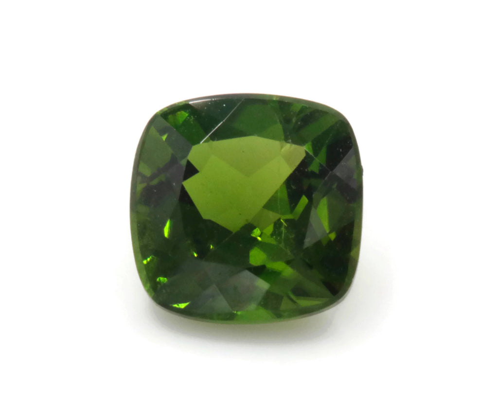 Natural Chrome diopside Green Gemstone Russian diopside Green Diopside DIY jewelry supplies Faceted Chrome diopside cushion 6mm 1.08ct-Planet Gemstones
