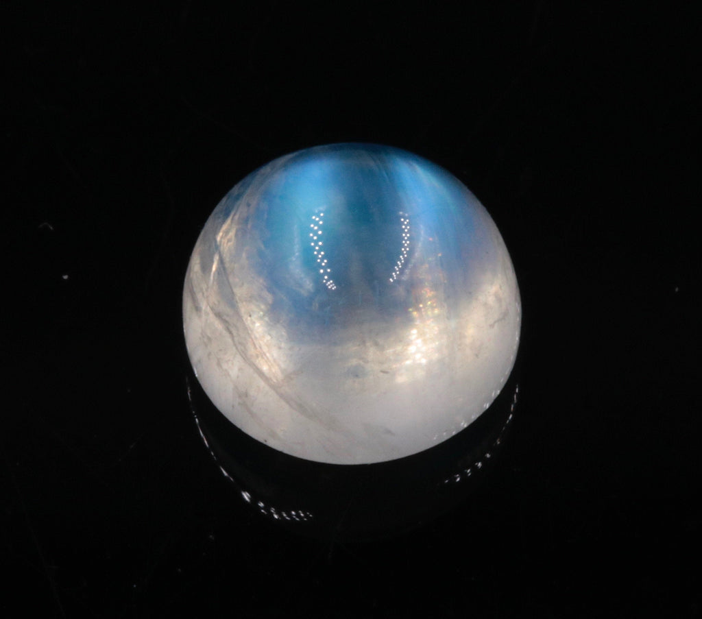 Natural Moonstone Blue moonstone Rainbow Moonstone June Birthstone Moonstone DIY jewelry Supplies Moonstone cabs Round 8mm 1 pc 2.56ct-Planet Gemstones