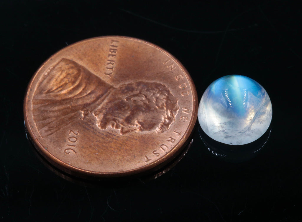 Natural Moonstone Blue moonstone Rainbow Moonstone June Birthstone Moonstone DIY jewelry Supplies Moonstone cabs Round 8mm 1 pc 2.56ct-Planet Gemstones