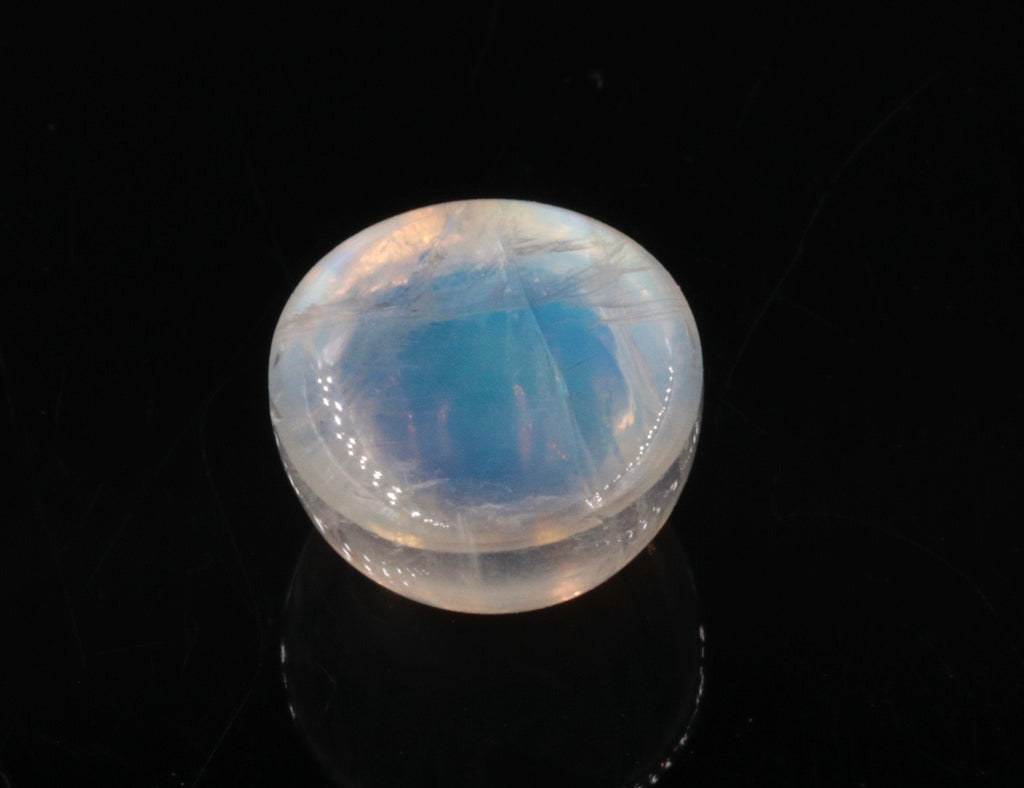 Natural Moonstone Blue moonstone Rainbow Moonstone June Birthstone Moonstone DIY jewelry Supplies Moonstone cabs Round 8mm 1 pc 2.56ct-Planet Gemstones