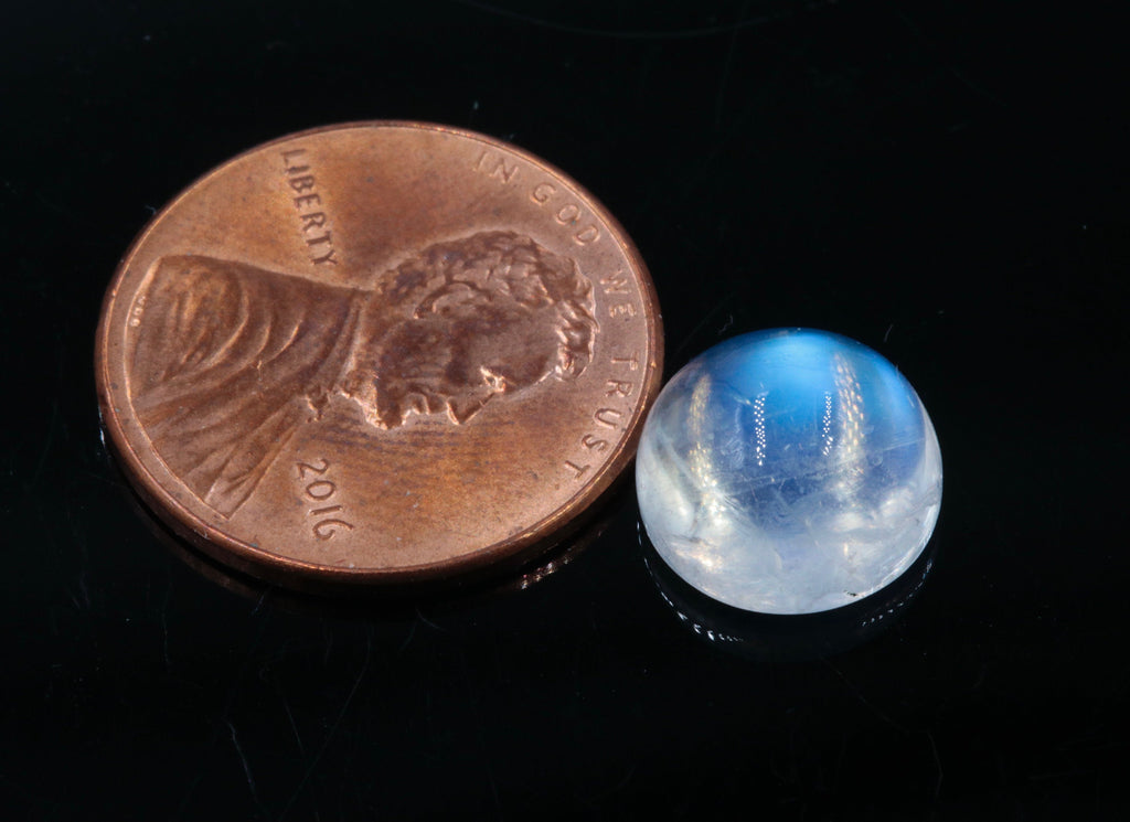 Natural Moonstone Blue moonstone Rainbow Moonstone June Birthstone Moonstone DIY jewelry Supplies Moonstone cabs Round 10mm 1 pc 4.76ct-Planet Gemstones