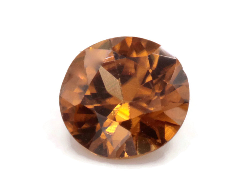 Natural Champagne Zircon Gemstone Faceted Zircon Loose Stone December Birthstone Genuine Champagne Zircon Round 5mm 0.68ct-Planet Gemstones