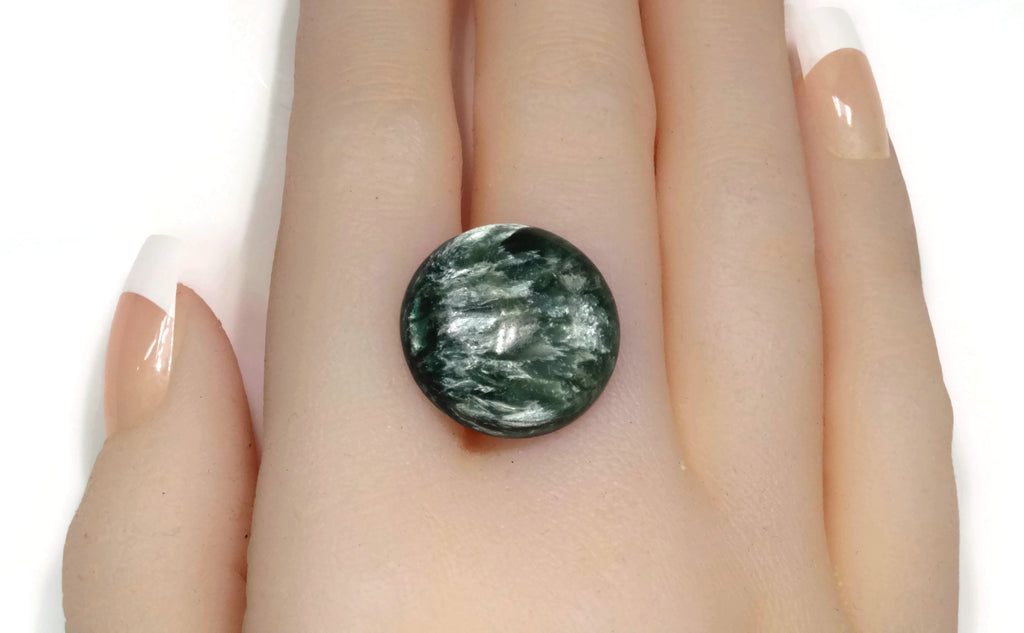 Seraphinite Round 20mm-Planet Gemstones