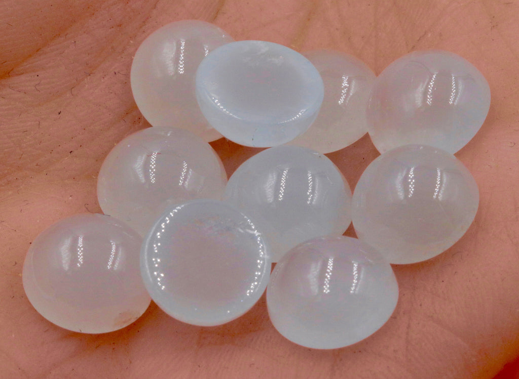 Natural Aquamarine Aquamarine Gemstone Milky Aquamarine march birthstone genuine aquamarine cabochon aquamarine 9mm DIY jewelry supplies-Aquamarine-Planet Gemstones