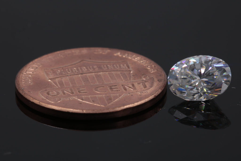 Moissanite Gemstone for wedding ring diamond alternative moissanite DIY jewelry supplies Certify Moissanite Forever one 8x6mm 1.37ct-Planet Gemstones